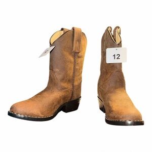 Masterson Boot Co. Brown Leather Cowboy Boots Little Girl Western 12M New